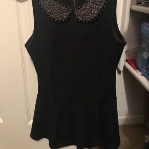 Like new, peplum top with collar detail